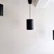 Set of 3 black cylinder pendant lamps, by Eila & John Meiling for Louis Poulsen, Denmark 1967