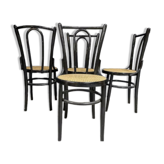 Série de 4 chaises bois courbé