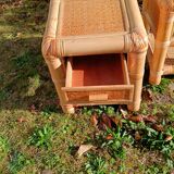 Vintage bamboo bedside tables