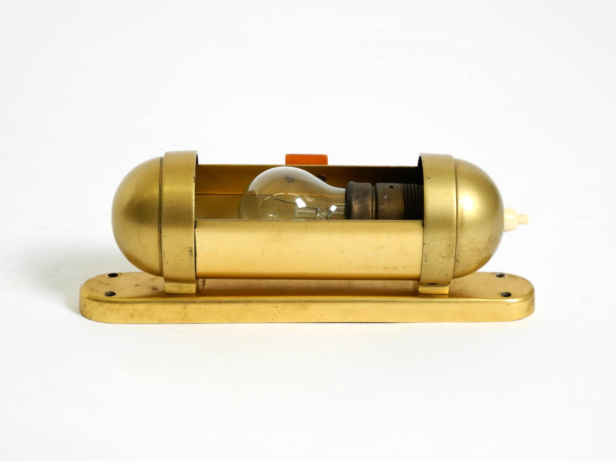 Original 1930s cabin submarine wall lamp in streamlined design