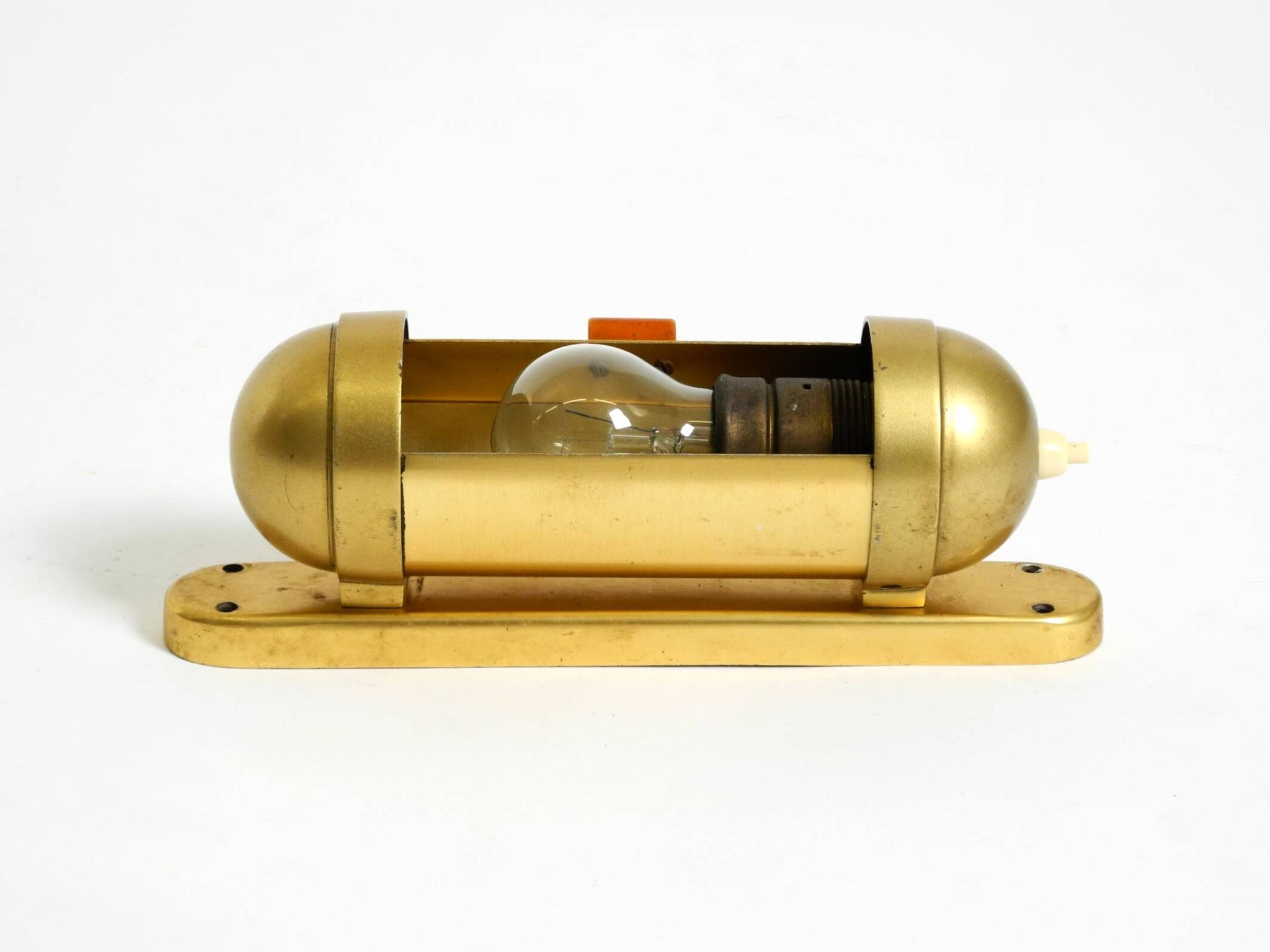Original 1930s cabin submarine wall lamp in streamlined design