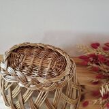 Oval woven rattan basket