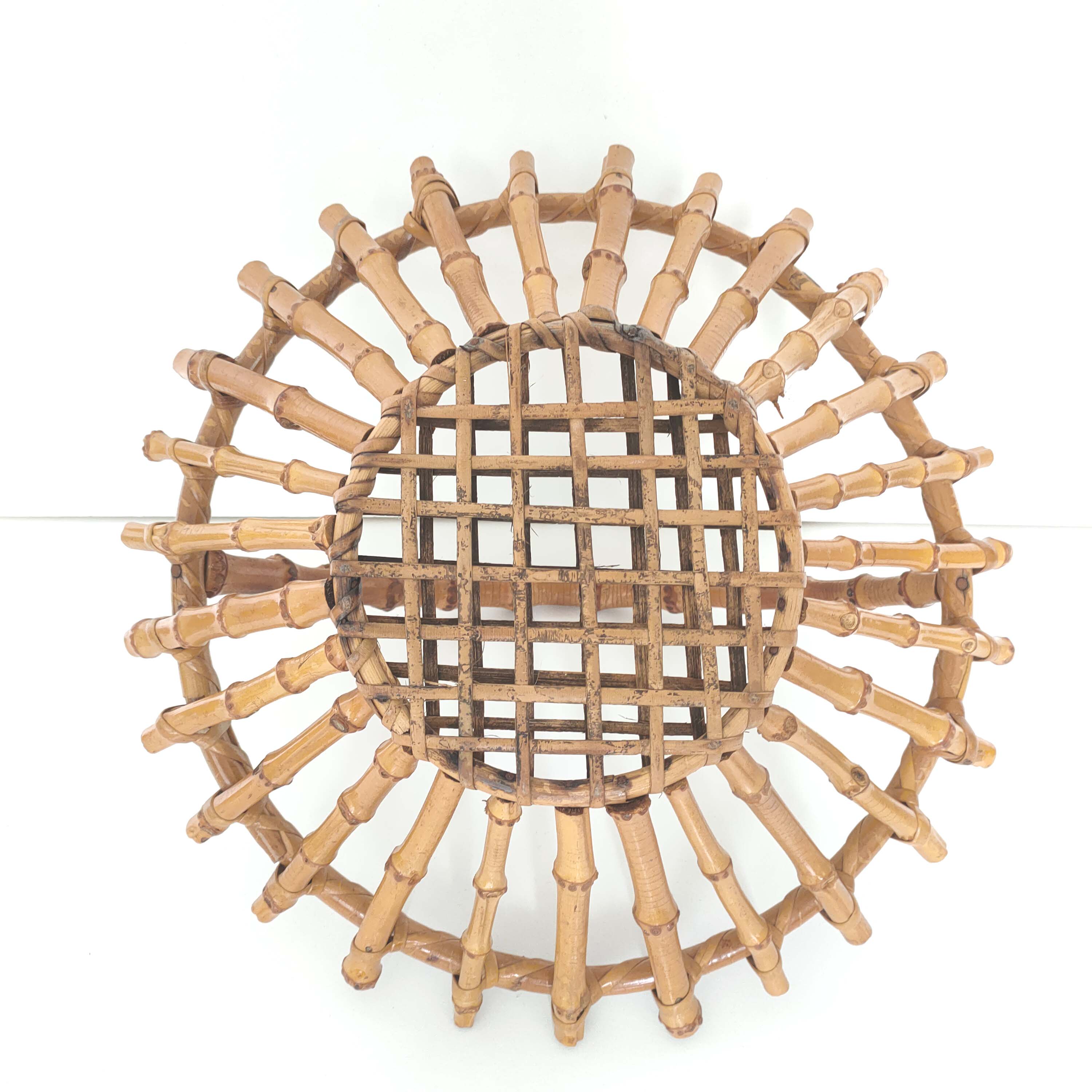 Bamboo and rattan fruit basket