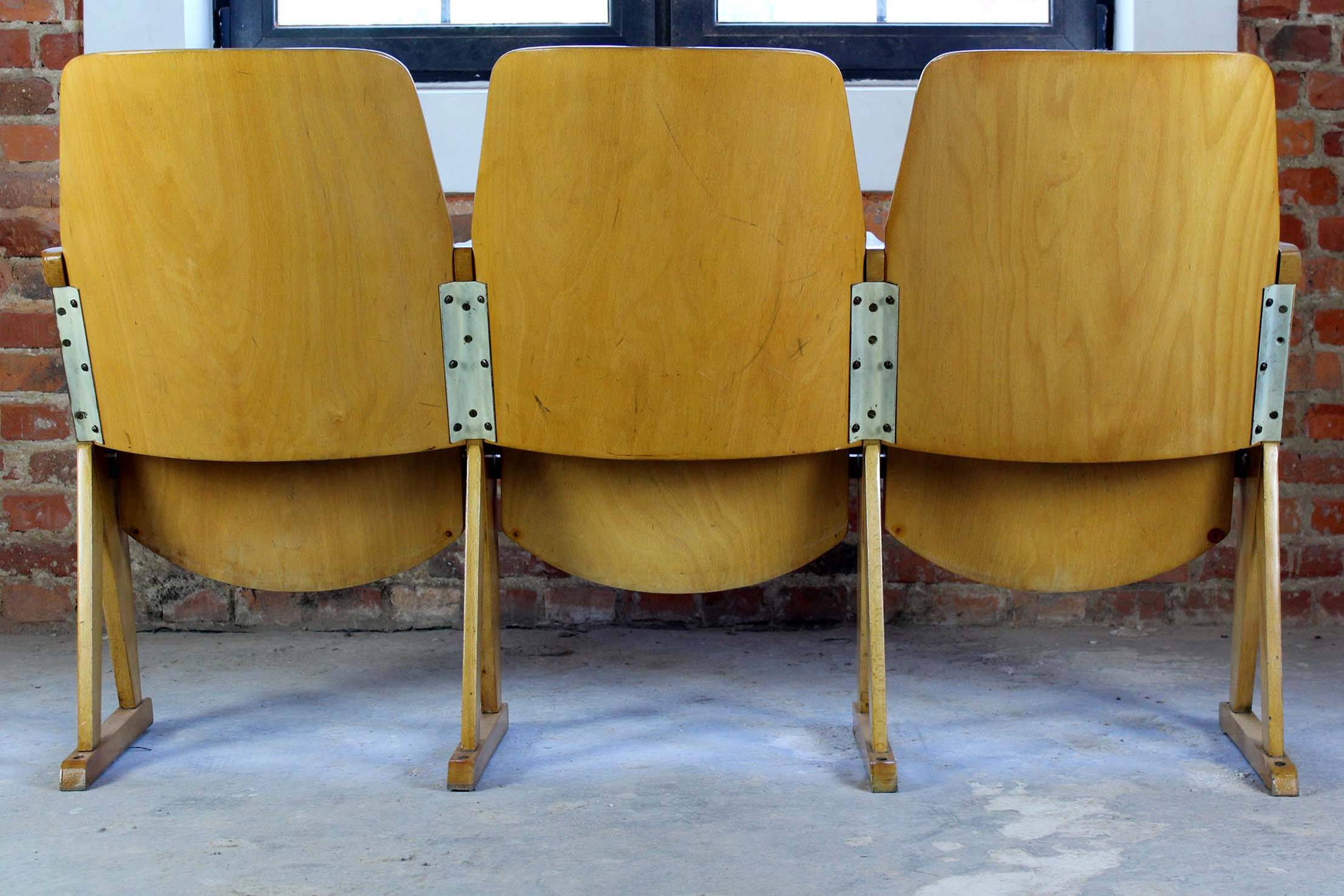 Chaises de cinéma vintage de Ton, années 1960, ensemble de 13
