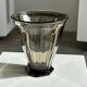 Smoked molded glass vase H:17cm