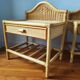 Paire de tables de chevets vintage 80 en rotin clair