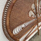 Large vintage headboard in woven rattan fan / Peacock 180cm