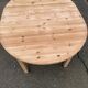 Renovated round Scandinavian dining table, extendable, made of solid wood, 110-140cm.