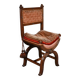 Curule Chair in Solid Walnut, Renaissance taste – Late 19th century