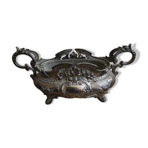 Jardinière métal argenté