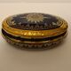 Bonbonnière in Limoges porcelain blue and gold