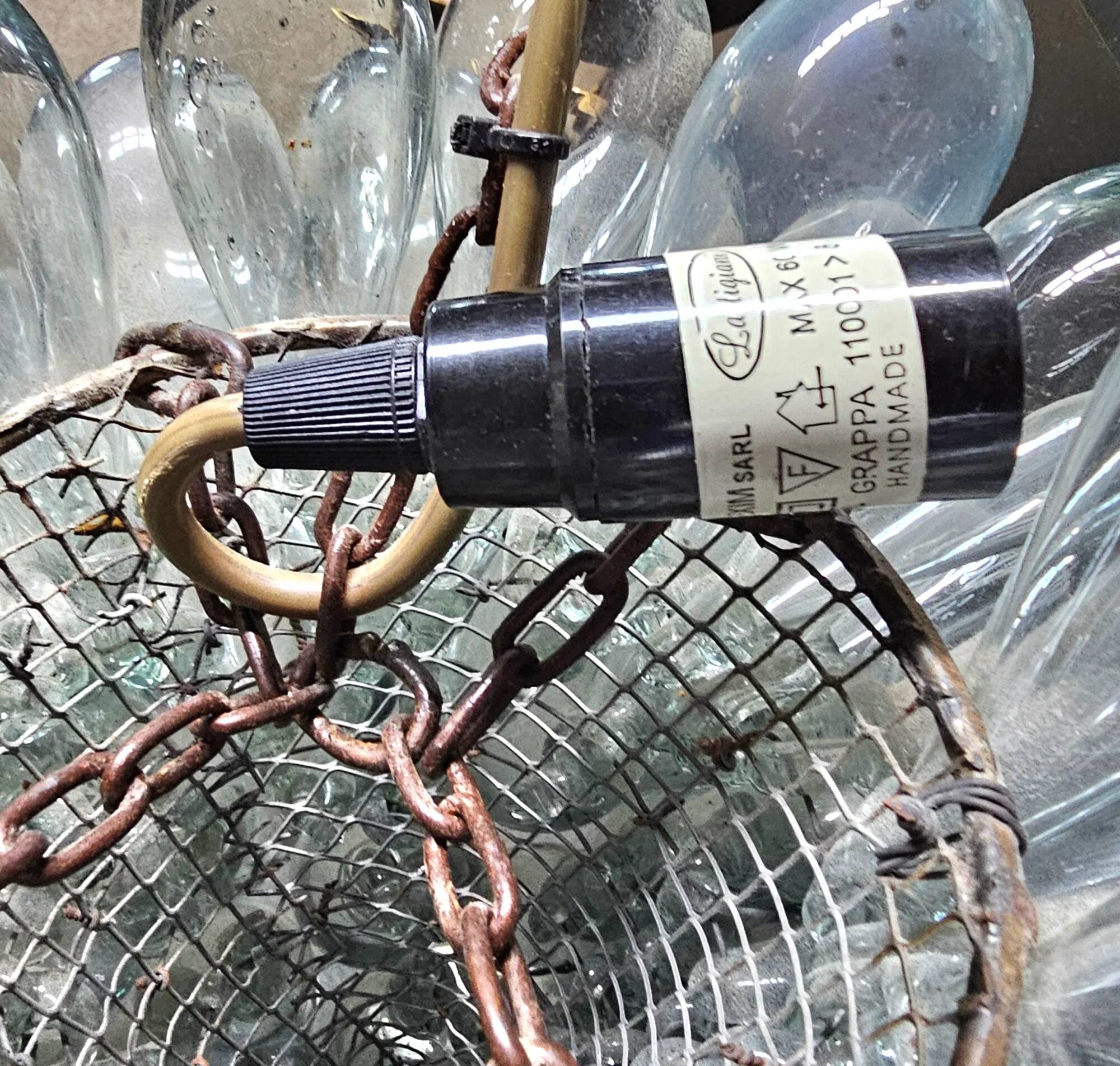 Lartigiani hanging lamp hand blown glass 1960s