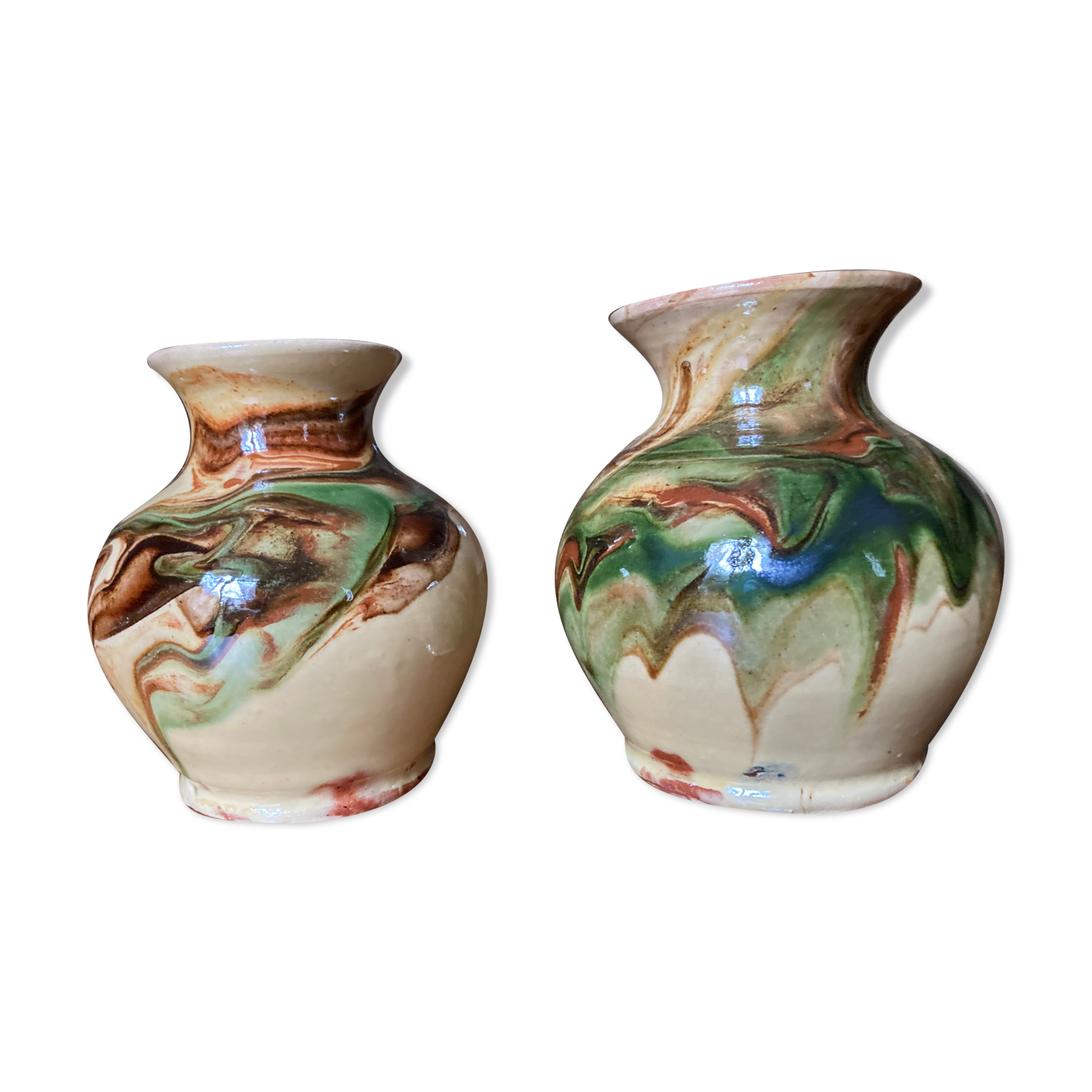 Flamed terracotta vases
