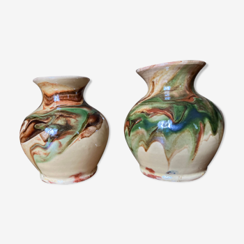 Flamed terracotta vases