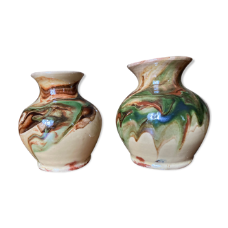 Flamed terracotta vases