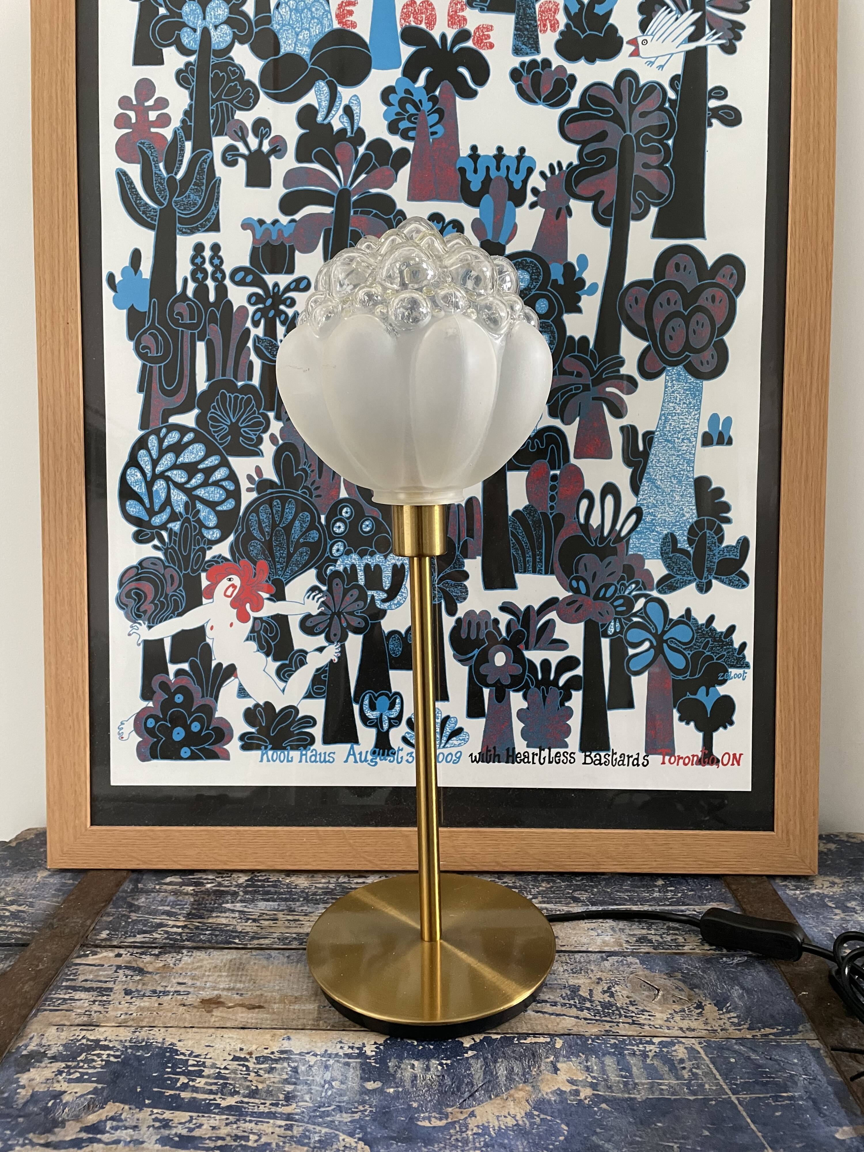 Table lamp bubbled glass globe
