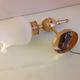 Brass wall light and satin glas vintage 50s-60s