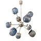 Mid-Century Modern Sputnik "Pulegoso" Blue Murano Glass Chandelier