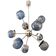 Mid-Century Modern Sputnik "Pulegoso" Blue Murano Glass Chandelier