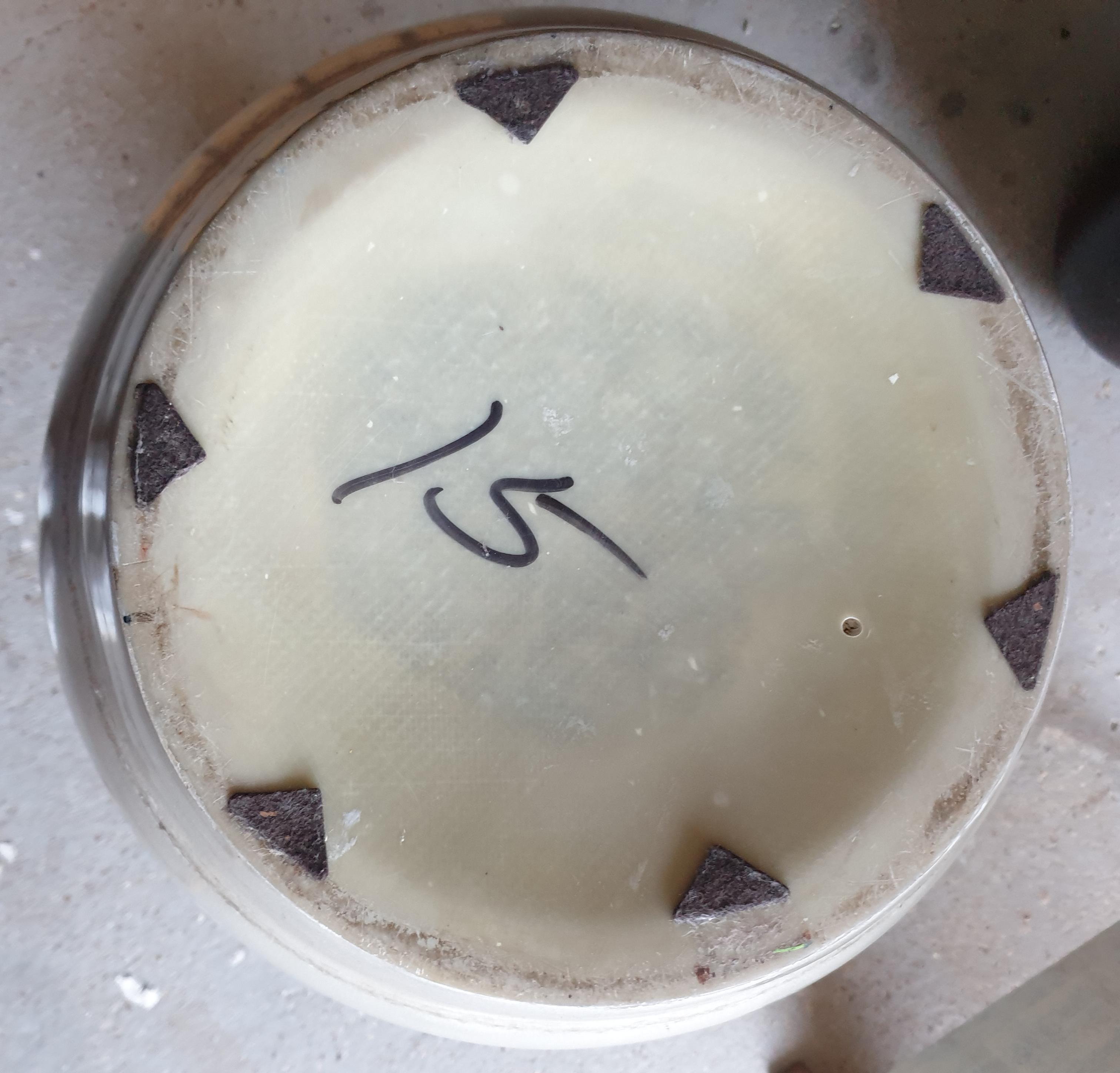 Silver fiberglass pouf 1970