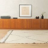 Two-piece hi-fi sideboard from the 1960s, teak veneer