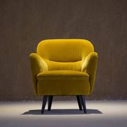 Vintage yellow velvet armchair, France 1960s