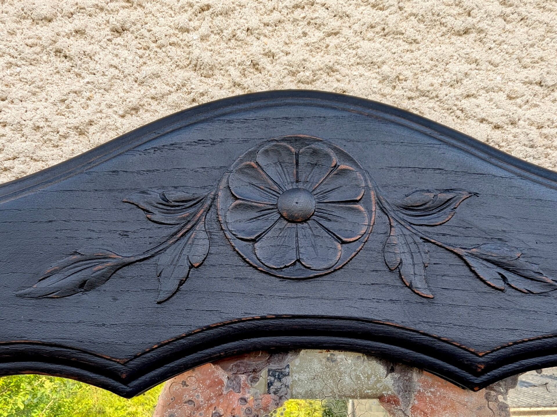 large fireplace mirror Trumeau 20th century oak patina