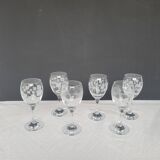 6 decorative stem glasses – 1970s glassware