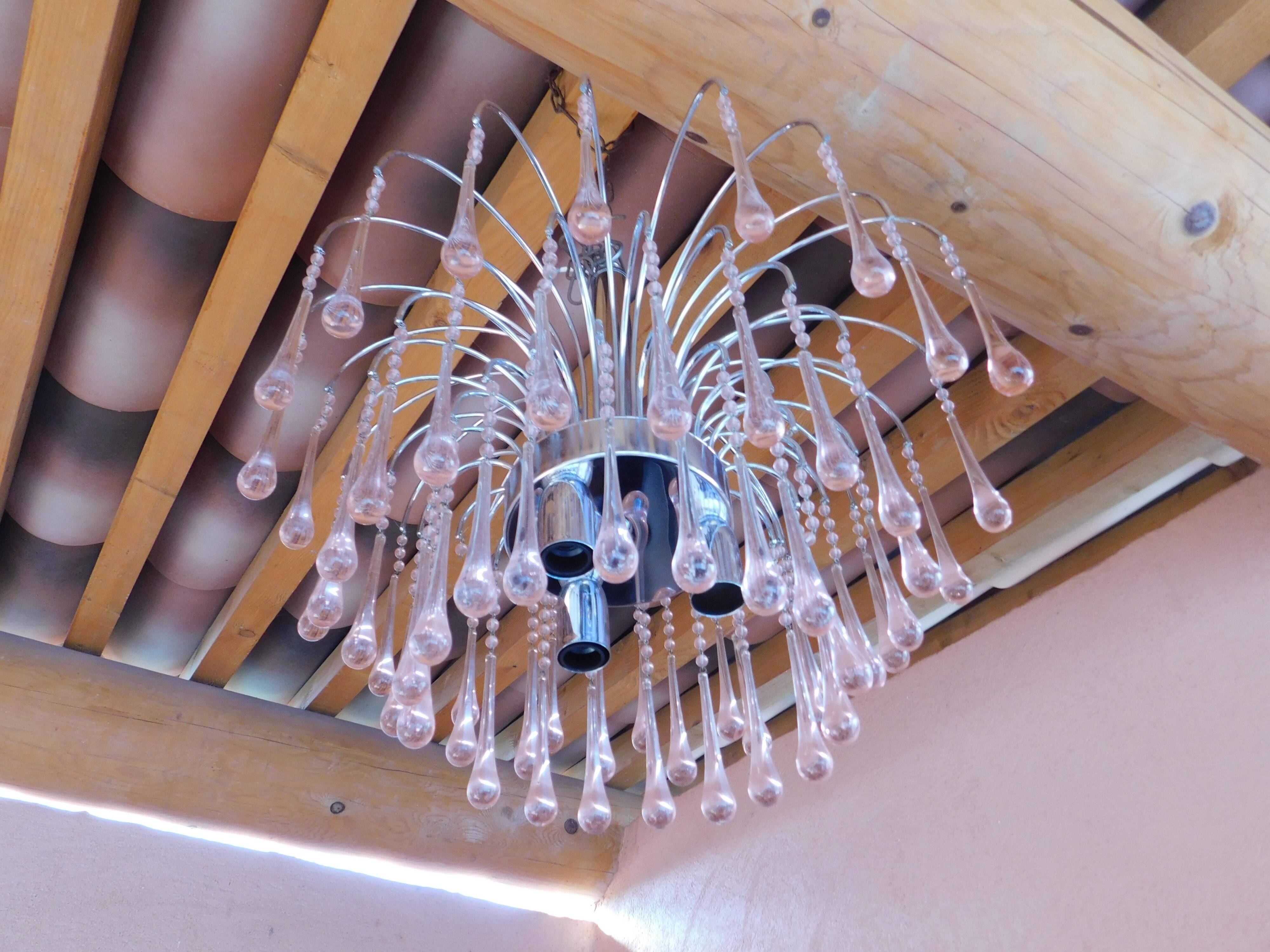 Chandelier Murano Venini tassels drops