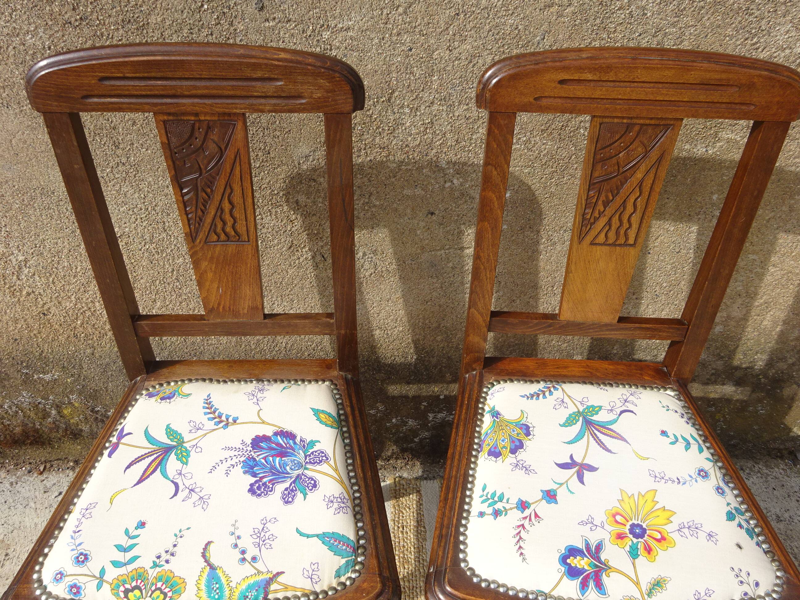 Art Deco chairs, French made by Robur, set of 2