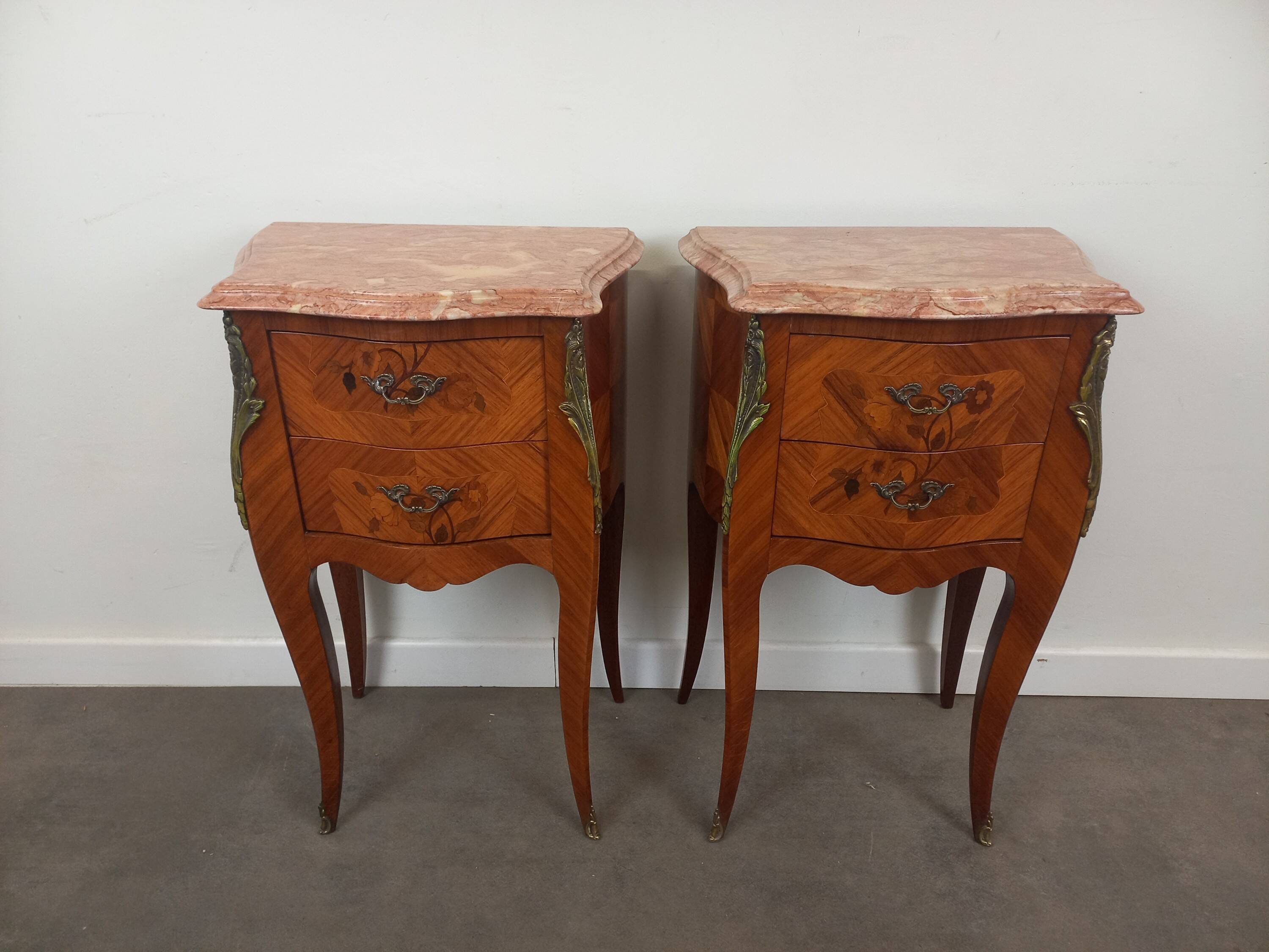 Pair of Louis XV style bedside tables