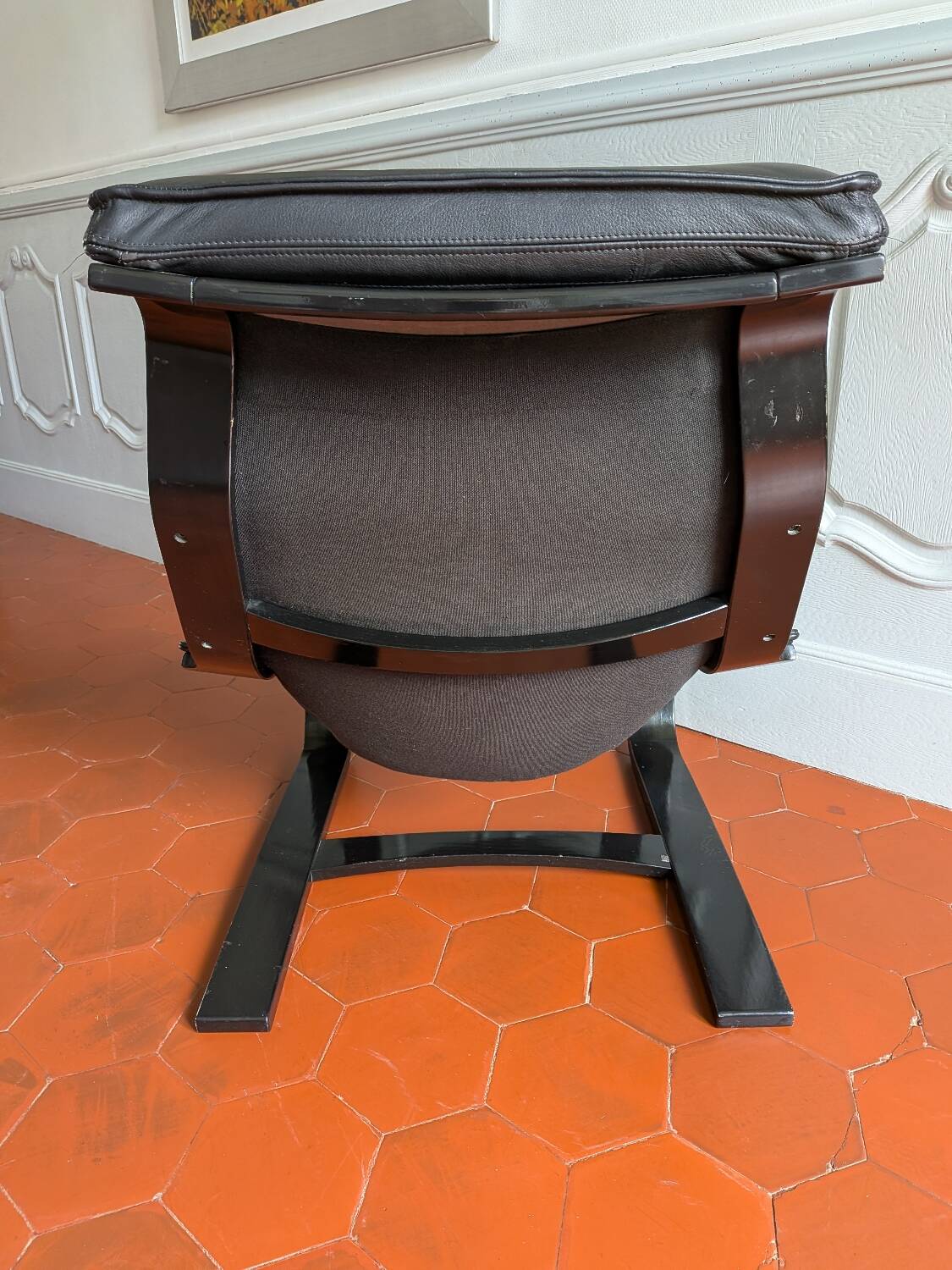 Fauteuil cuir années 70 de Nelo Möbel