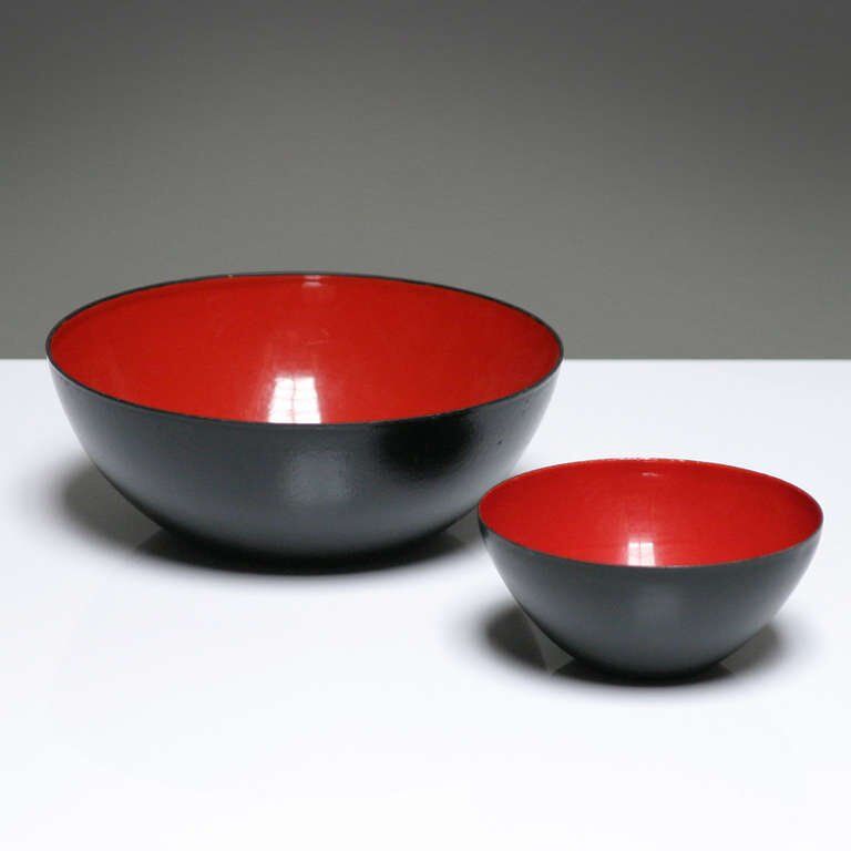 Pair of bowls "Krenit" steel enamelled by Krenchel for Torben Orskov