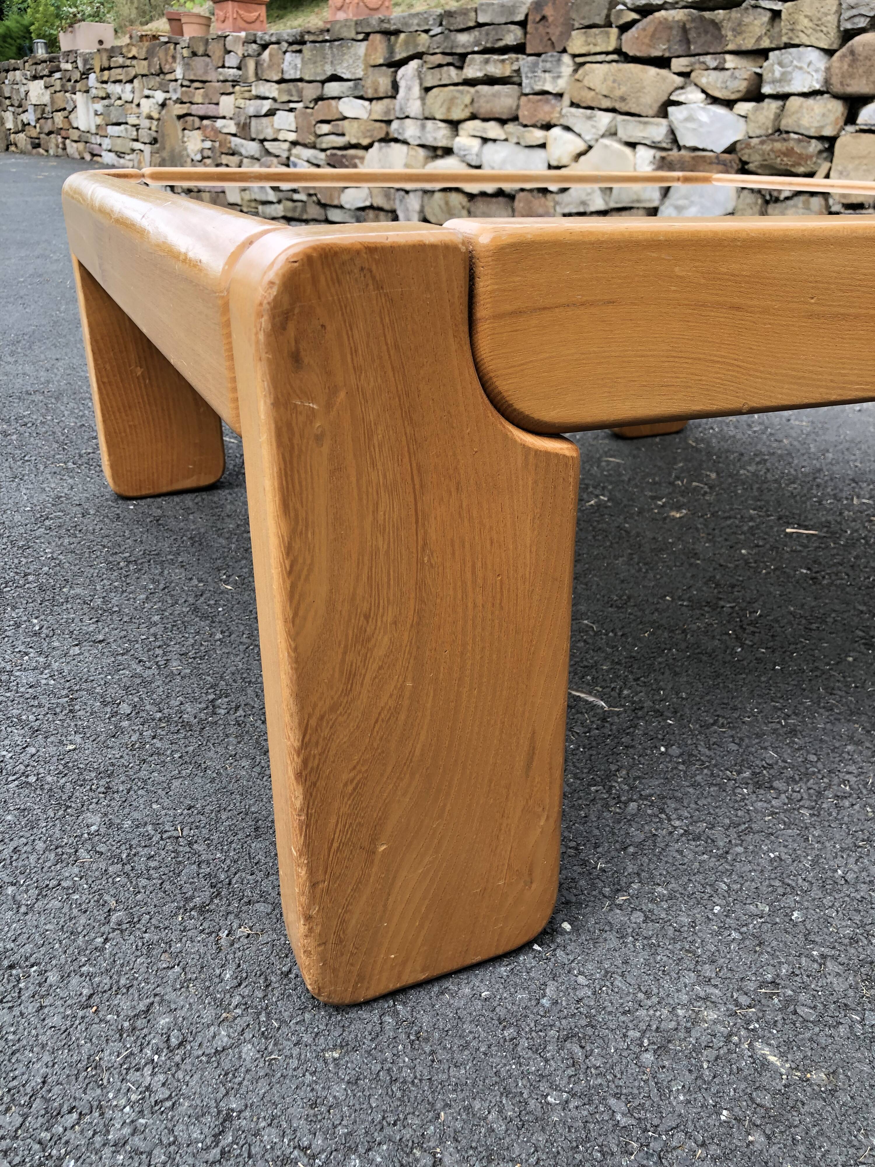 Vintage elm coffee table 1970
