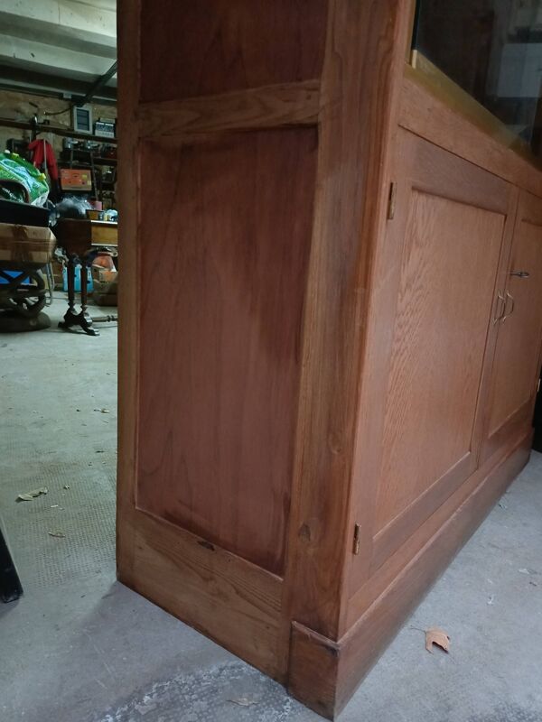 Grande Bibliothèque, Vitrine en bois massif, Design Fonctionnel 1950, 1960