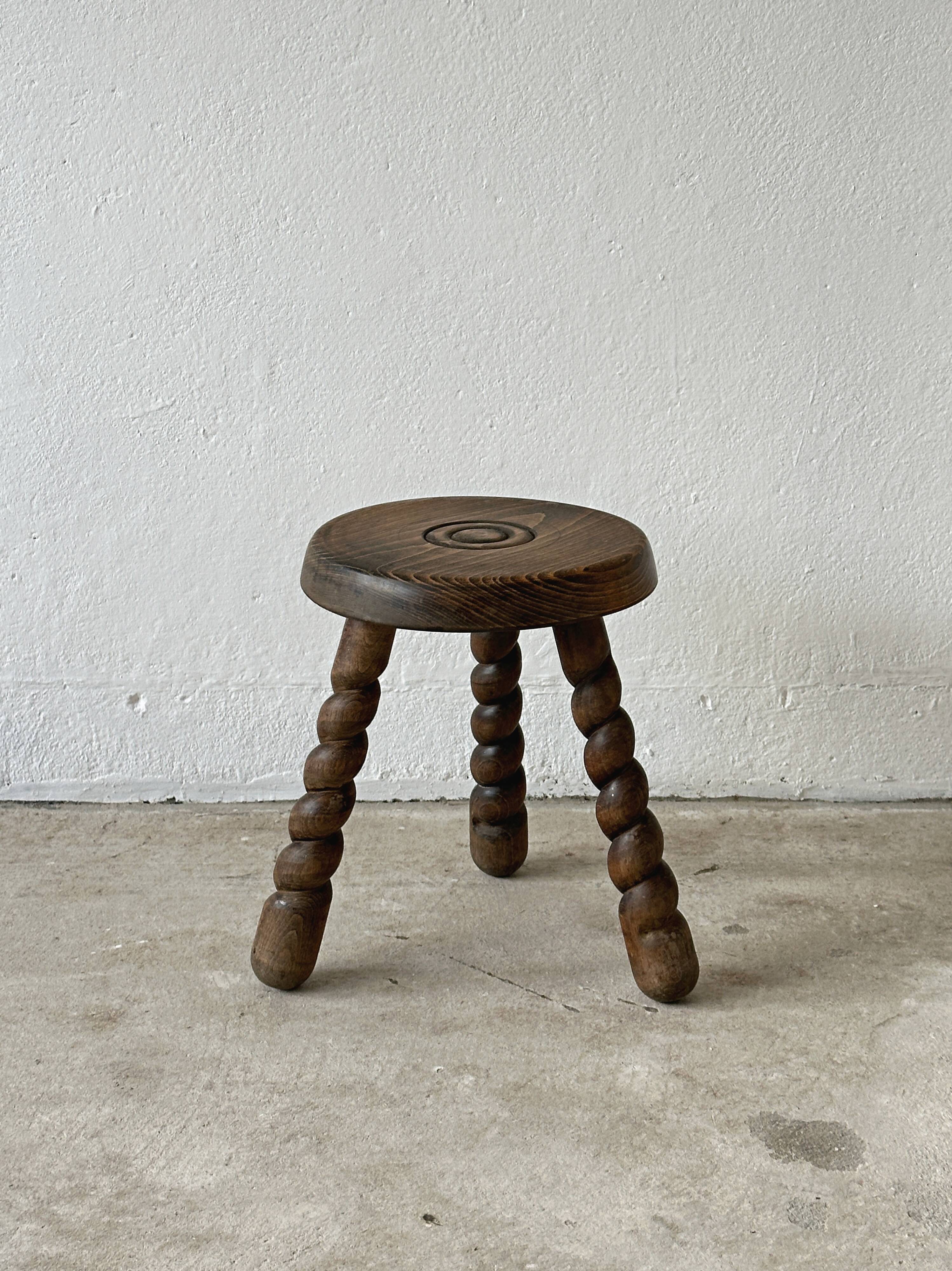 Antique wooden tripod stool