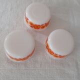 3 ramekins cups LOTUS Arcopal vintage orange flowers