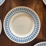 Set of 7 dinner plates and one soup plate Digoin Sarreguemines