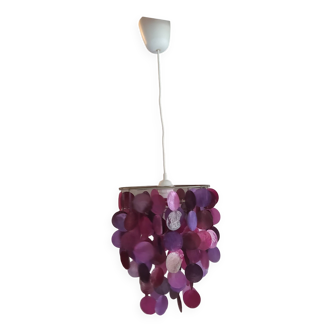 1970 purple mother-of-pearl pendant light