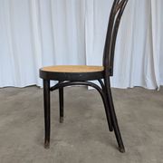Vintage Bentwood Dining Chair: Black Thonet Style Cane Seat