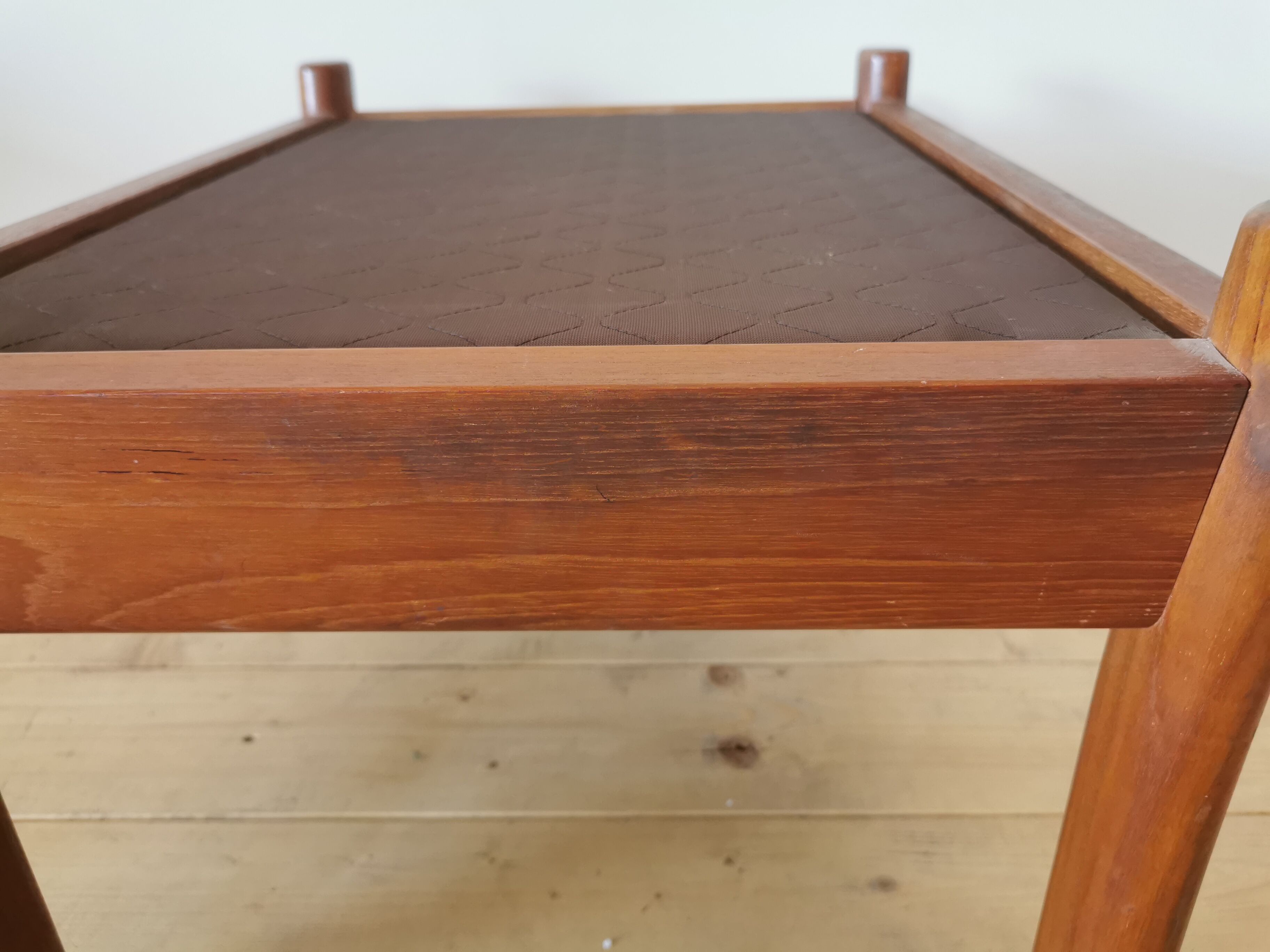 Pair of Dyrlund leather footrest 60s leather