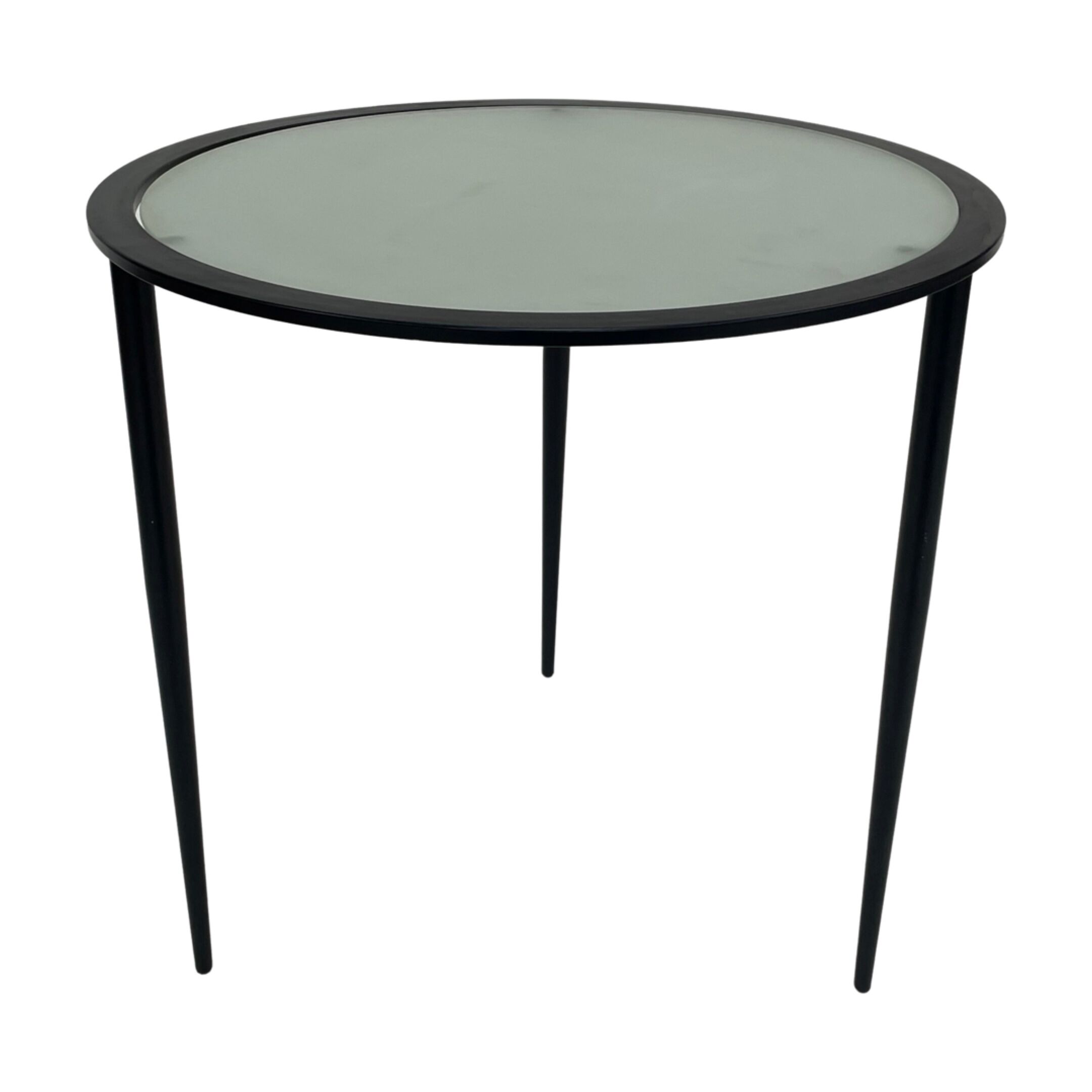 Vintage side table 80s metal and glass