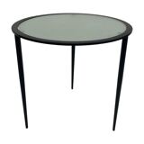 Table d’appoint vintage métal et verre des années 80