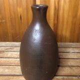 Ancienne Bouteille En Grès Marron Signature Vintage #A589