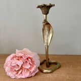 Vintage brass cobra candle holder