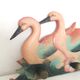 Vintage wall coat rack - Carved wood duck patterns - 1900