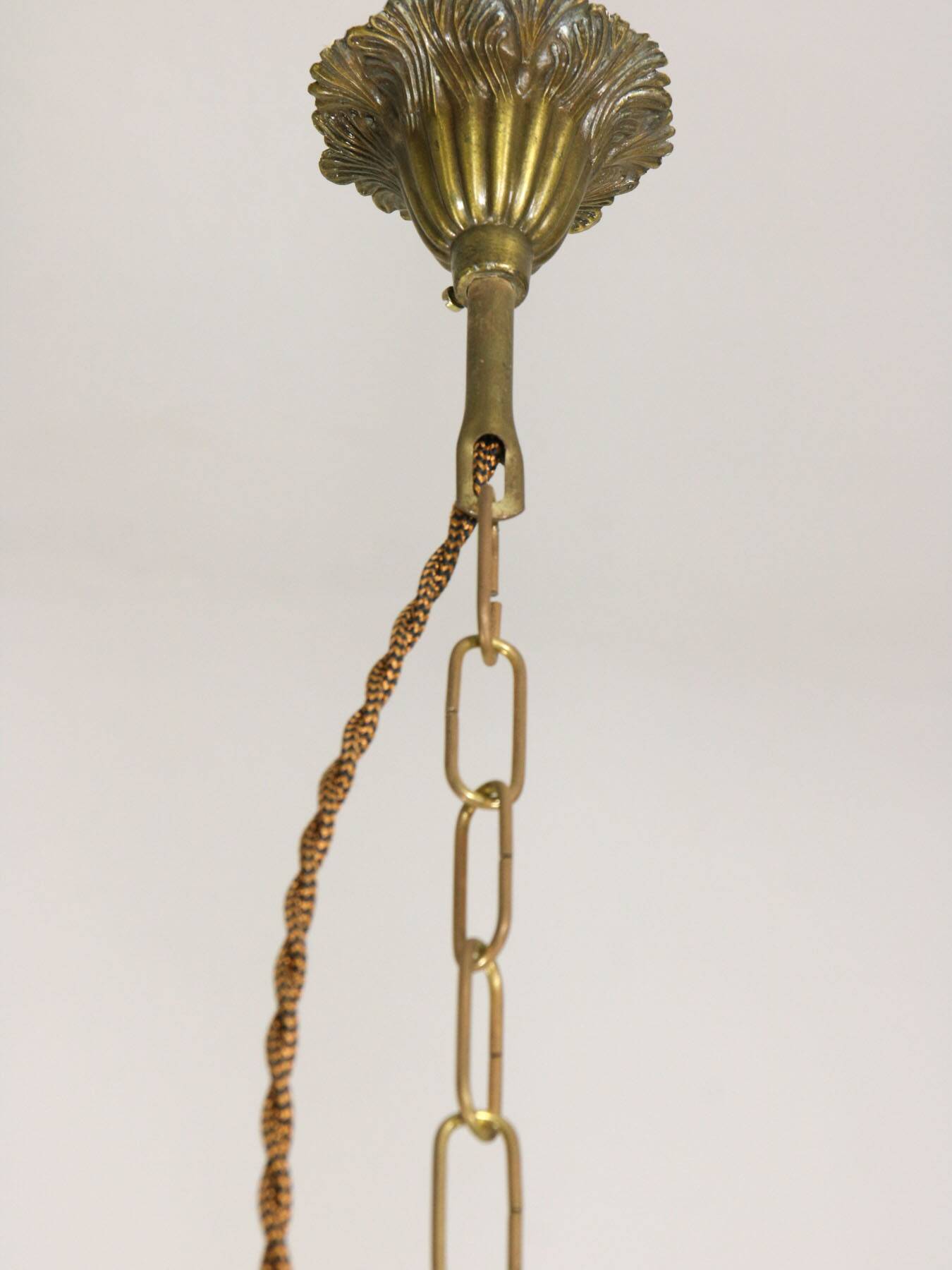 French Empire Crystal and Brass Chandelier, 1940s