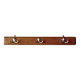 Vintage wooden wall-mounted coat rack with three double hooks