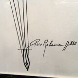 Lot of 2 framed fashion illustrations Paco Rabanne