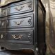 Antique black patinated chest of drawers